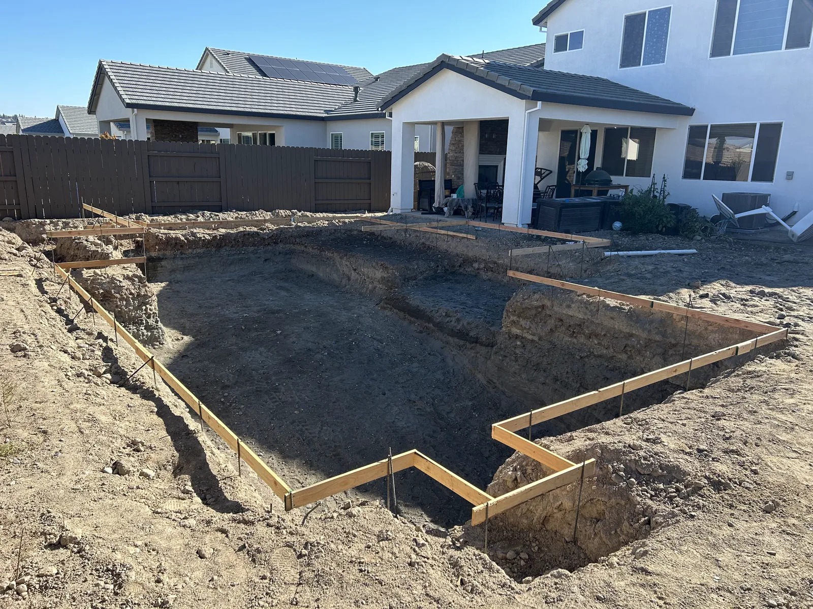 Excavation phase of a CJR pool project