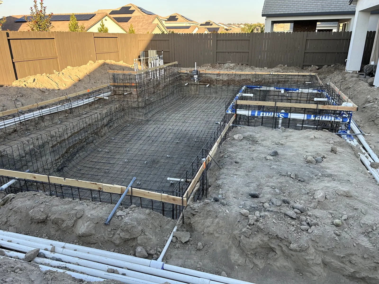 Forms and rebar phase of a CJR pool project, photo 2