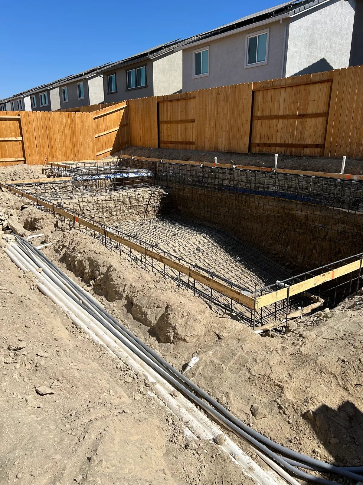 Electrical and plumbing phase of a CJR pool project, photo 9