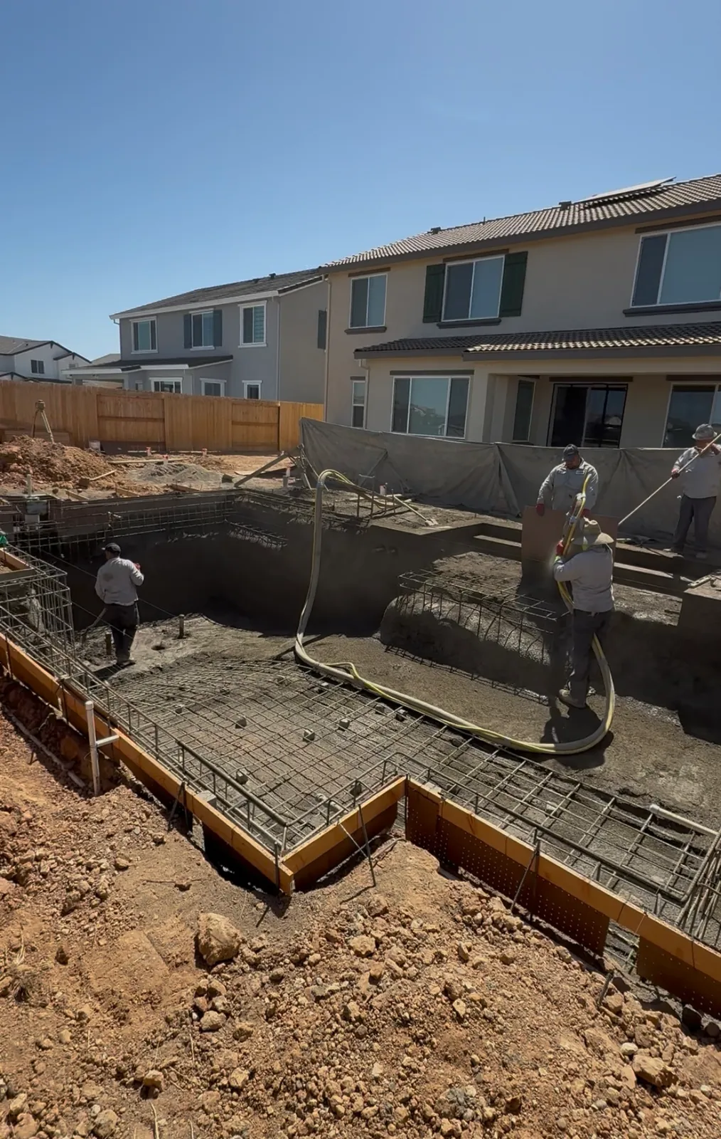 Gunite phase of a CJR pool project