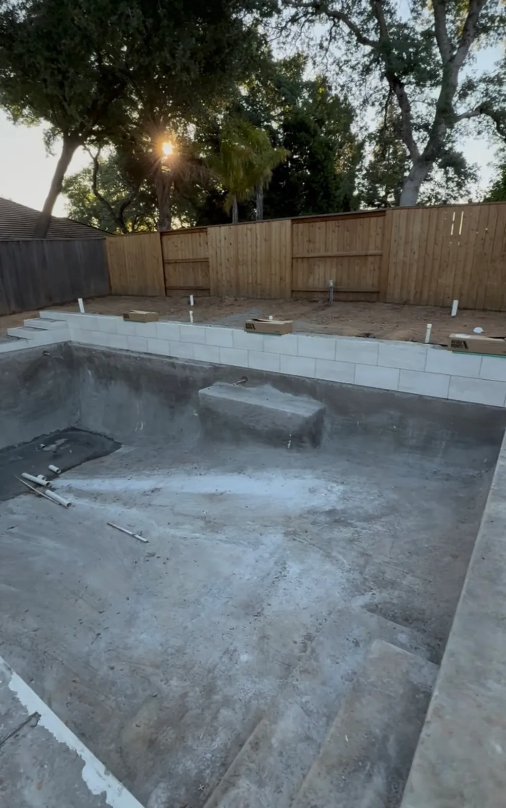 Masonry, stone, and tile phase of a CJR pool project, photo 2