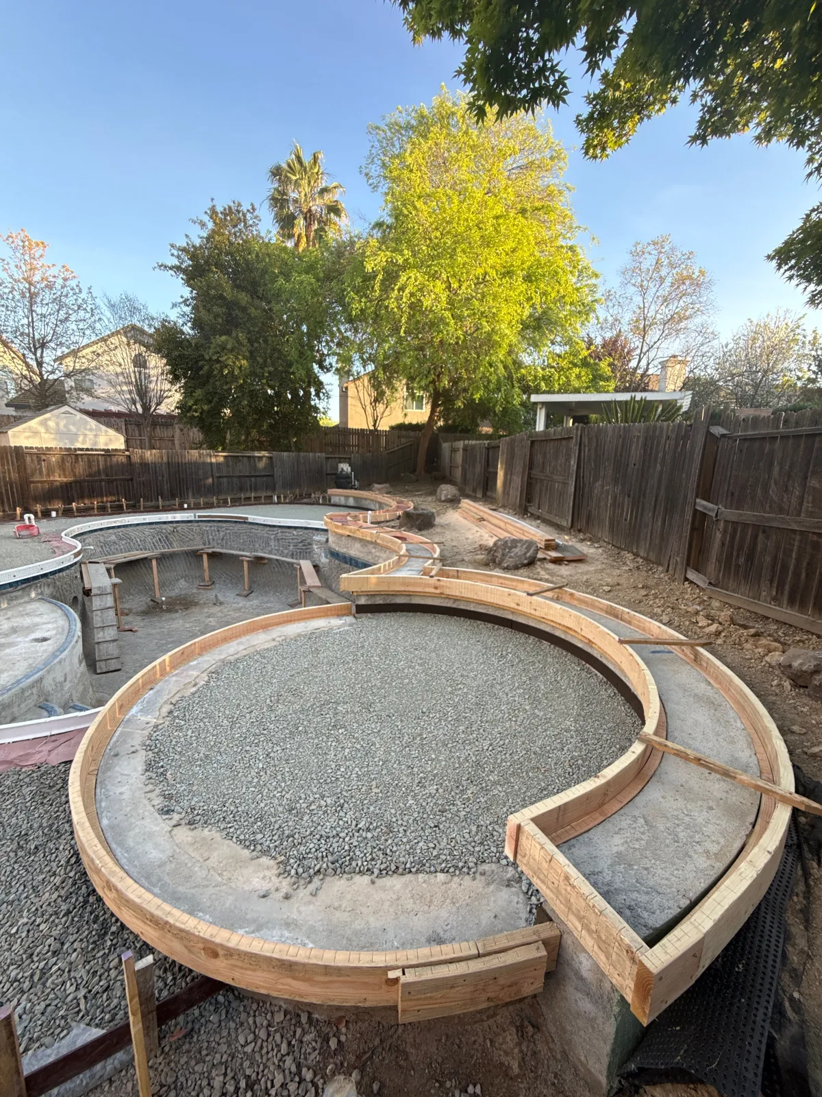 Custom concrete phase of a CJR pool project