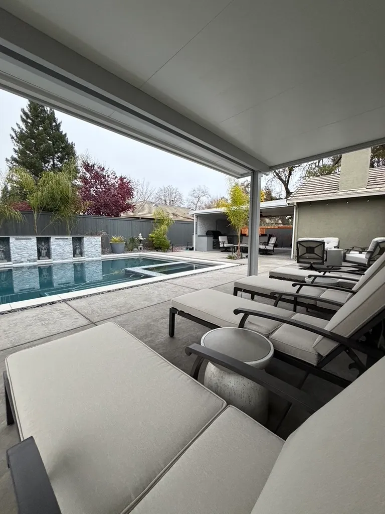 Outdoor living and landscape phase of a CJR pool project, photo 2